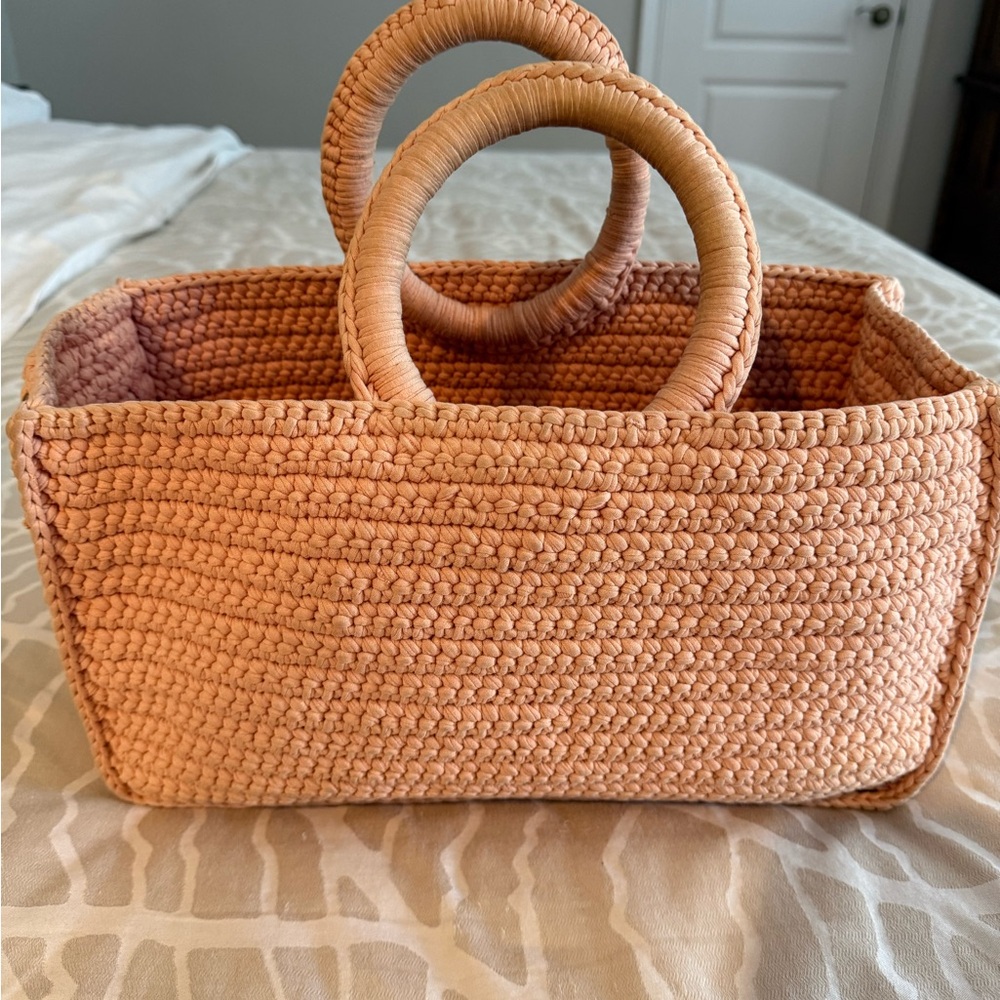 Handcrafted pink Woven Bag